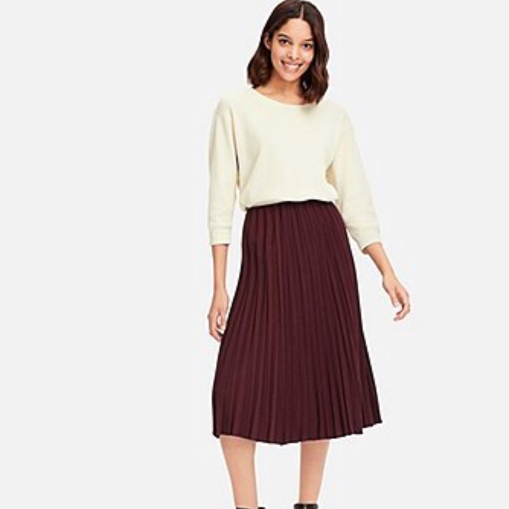 UNIQLO waffle crewneck 3/4 sleeve top